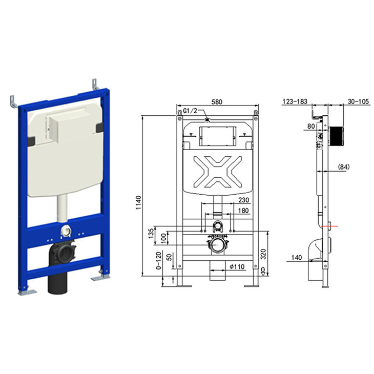 ওয়াল হ্যাং টয়লেট ফ্রেম